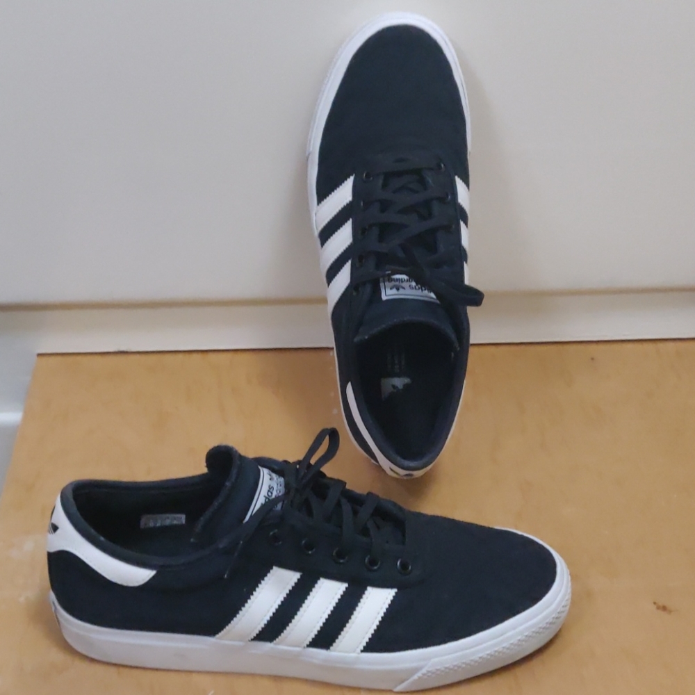 Adidas Black and White skateboarding shoes size 9
